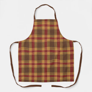 Delantal de tela de cuadros de otoño
