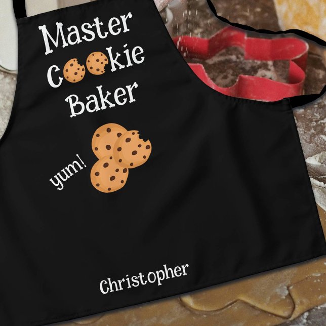Delantal de texto de Maestro Pastelero Negro para  (Subido por el creador)