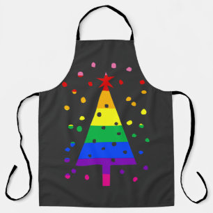 Delantal de vacaciones gay Feliz Navidad queer LGB