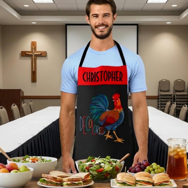 Delantal DeColores Cursillo Colorful Rooster Personalized (Subido por el creador)