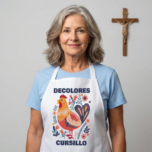 Delantal DeColores Cursillo Folk Art Rooster Christian (Subido por el creador)