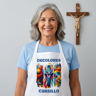 Delantal DeColores Cursillo Pincelada Gallo Cruz Paloma