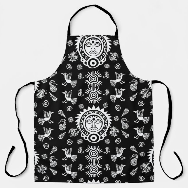 Delantal Decoración artística azteca mexicana en casa (Anverso)