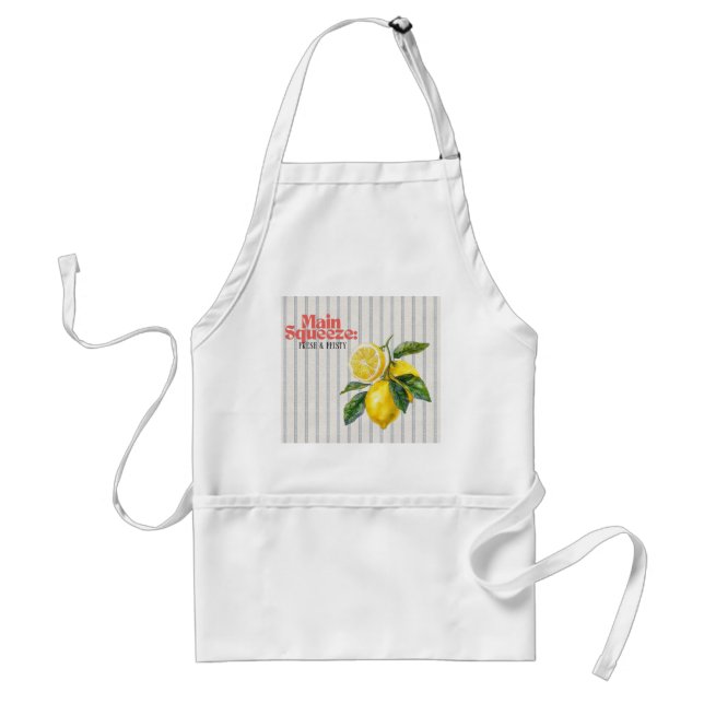 Delantal Decoración de cocina de limón fresca y descarada M (Frente)