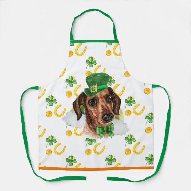 Delantal Decoración de feriado de Dachshund por la red soci (Anverso)