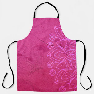 Delantal Decoración de fondo rosa de Mandala