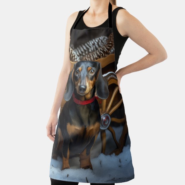 Delantal Decoración de los Navidades de Dachshund Snowy Sle (in situ)