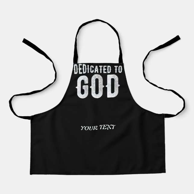 DELANTAL DEDICADO A DIOS PERSONALIZABLE BLANCO GUAY (Anverso)