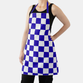 Delantal Deep blue checkered