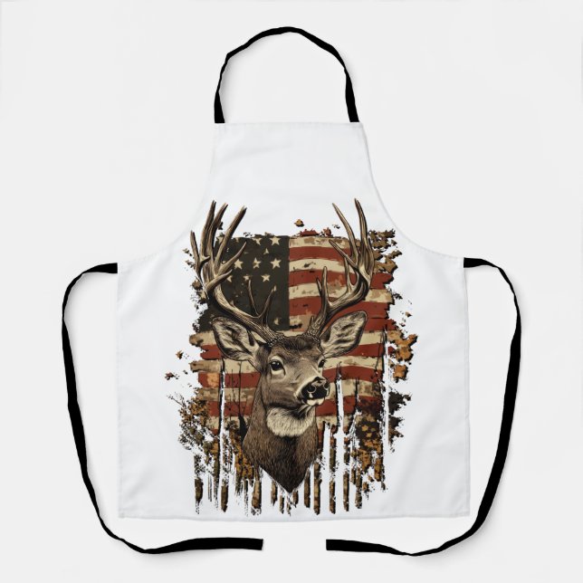 Delantal Deer, Buck Season USA Flag (Anverso)