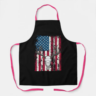 Delantal Deer Head Skull Hunting American Flag