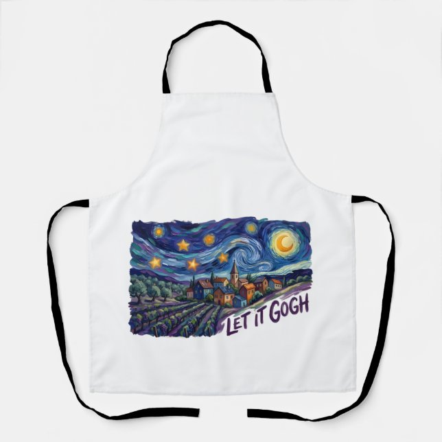 Delantal Deja que Gogh" Características de Gogh Pintura Div (Anverso)