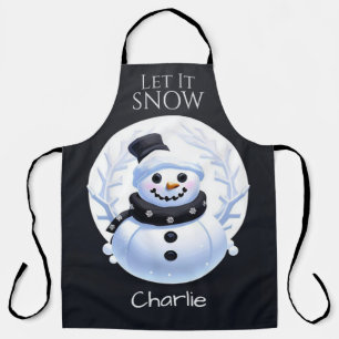 Delantal Dejar que el hombre de la nieve, Snowy/All-Over Pr