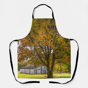 Delantal Del Árbol De Otoño Y Granero Pintado A Ma