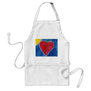 Delantal del corazón de la fresa