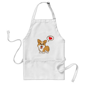 Delantal del corazón del Corgi