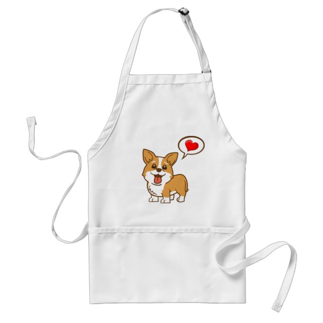 Delantal del corazón del Corgi (Frente)