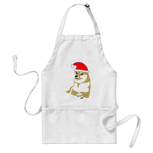 Delantal del dux guau del meme Navidad mismo tal gorra (Frente)