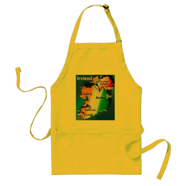 Delantal del mapa de la bandera de Irlanda (Frente)