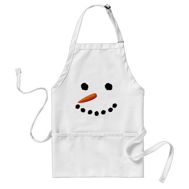Delantal del navidad de la cara del muñeco de (Frente)