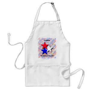 Delantal del rojo, blanco y azul personalizada de