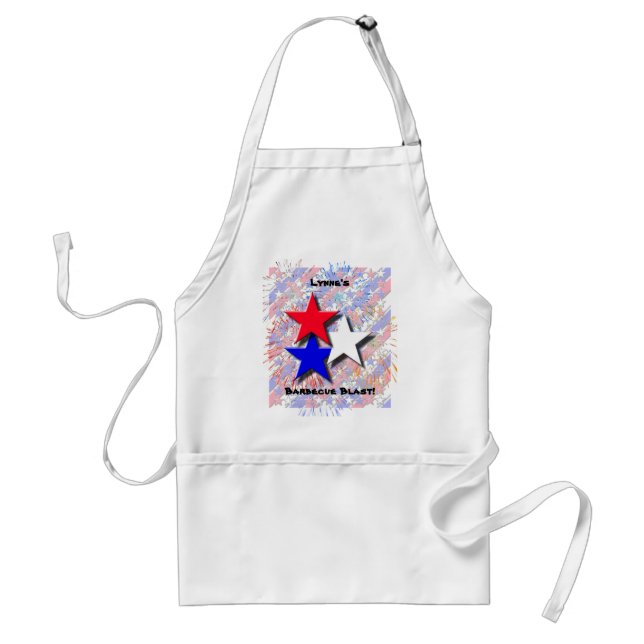 Delantal del rojo, blanco y azul personalizada de (Frente)