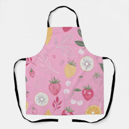 Delantal "Delantal floral de cítricos de fresa rosa 