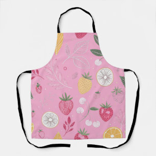 Delantal "Delantal floral de cítricos de fresa rosa