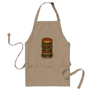 Delantal delantal, hamburguesa grande