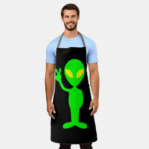 DELANTAL DELANTE DE COCINA PARA PAPÁ HOMBRE VERDE ALIENÍGEN