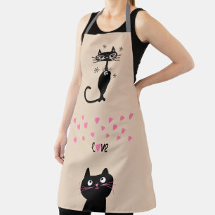 DELANTAL DELANTERO DE COCINA GATO NEGRO ADORABLE