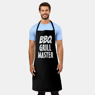 DELANTAL DELANTERO DE PAPÁ NEGRO MAESTRO PARRILLA BBQ PARA