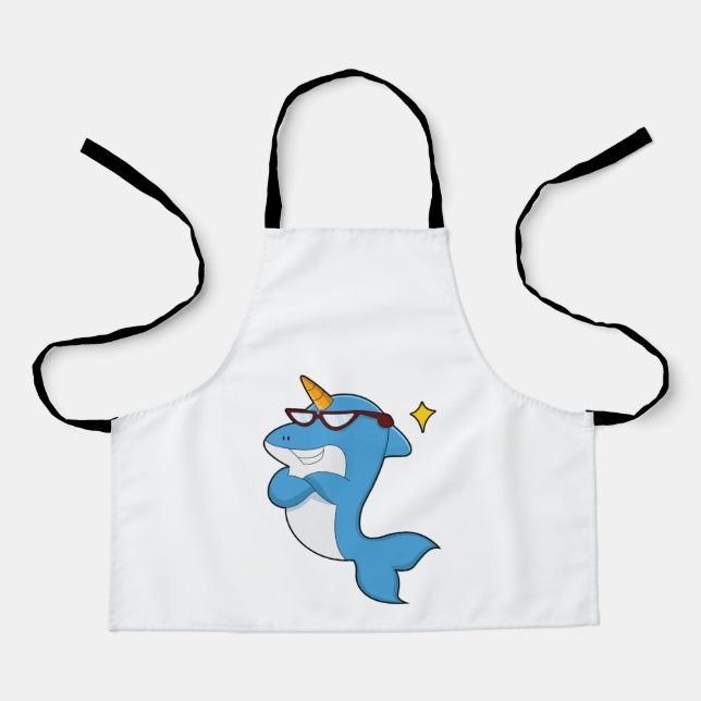 Delantal Delfín como Unicornio con Glasses.PNG (Anverso)
