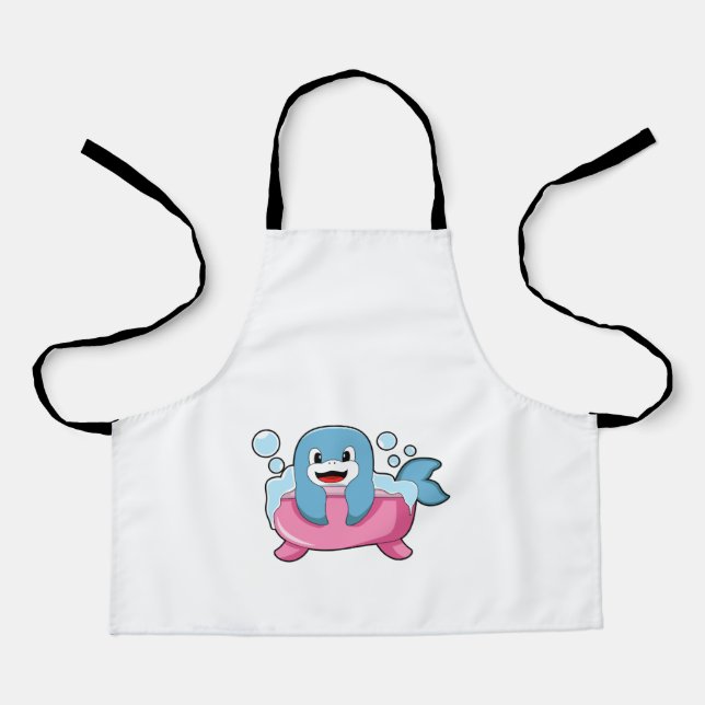 Delantal Delfín en la bañera (Anverso)