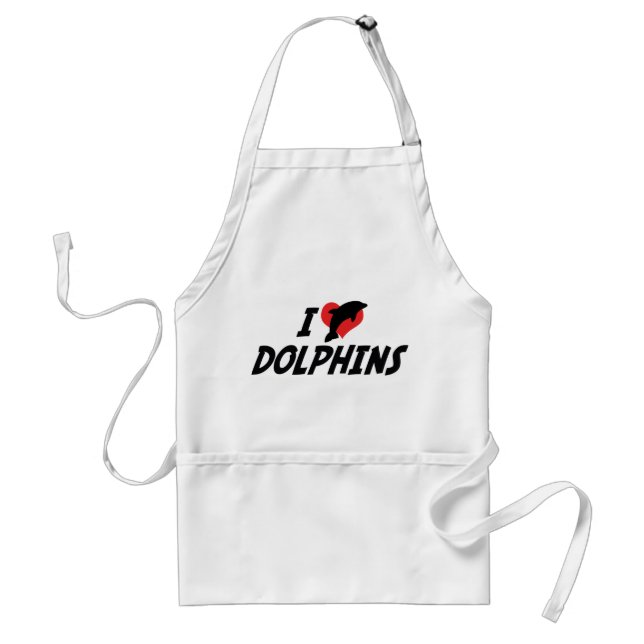 Delantal Delfines Corazón que Amo - Amante de Delfines (Frente)