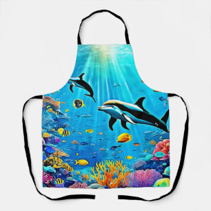 Delantal Delfines y arrecifes: Alegría submarina