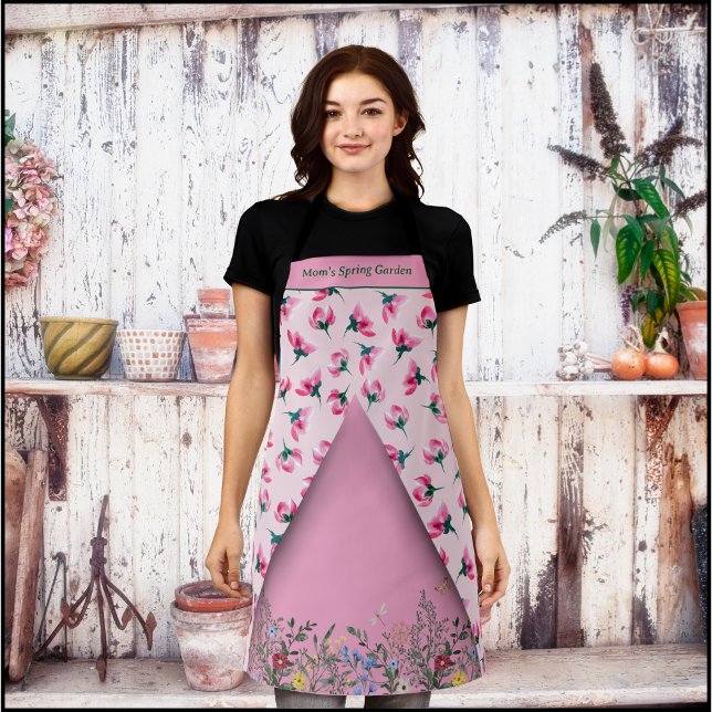 Delantal Delicada Blossom Garden Apron (Delicate Pink Blossom Garden Apron)