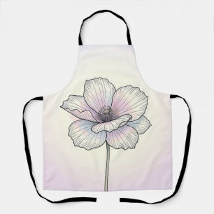 Delantal Delicada Flor de Amapola Pastel