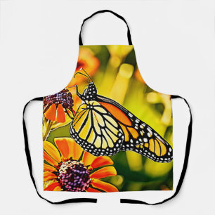 Delantal Delicado diseño de la flor de mariposa monarca
