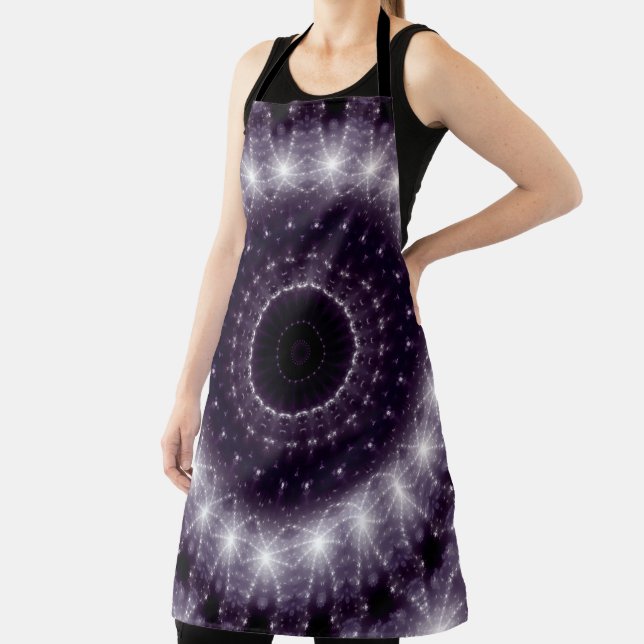 Delantal Delicado patrón de encaje blanco y negro (in situ)