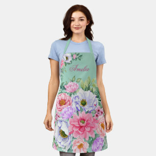 Delantal Delicate Pastel Watercolor Summer Florals