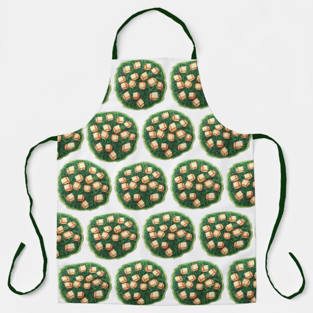 Delantal Delicioso Saag Paneer Cocina Vegetaria India (Anverso)