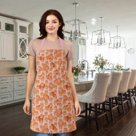 Delantal Deliciosos gofres y frutos rosas