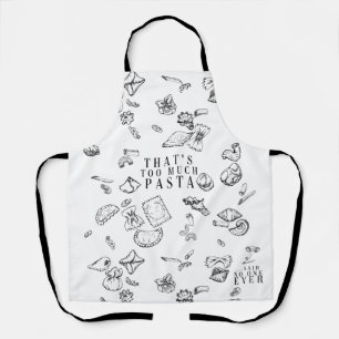 Delantal Demasiada pasta   Apron de cocina italiana diverti