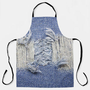 Delantal Denim azul roto: textura de jeans.