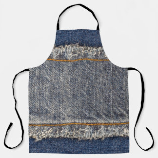 Delantal Denim Blue Jeans: Parche doble Casual