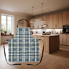 Delantal Denim Blue Sage Green White