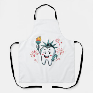 Delantal Dental Squad 4 De Julio Dentista Funny Estadounide