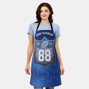 Delantal Deportes del equipo de Purpurina Blue & Silver