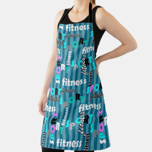 Delantal deportivo fitness patrón de texto brillante para r